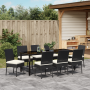 Set de Comedor de Jardín de 9 Piezas Poliratán Negro de , Sillas de jardín - Ref: Foro24-3379225, Precio: 616,65 €, Descuento: %