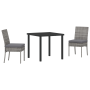 Conjunto de Comedor de Jardín de 3 Piezas Gris Poliratán de , Sillas de jardín - Ref: Foro24-3379226, Precio: 224,96 €, Descu...