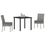 Conjunto de Comedor de Jardín de 3 Piezas Gris Poliratán de , Sillas de jardín - Ref: Foro24-3379226, Precio: 224,96 €, Descu...