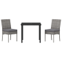 Conjunto de Comedor de Jardín de 3 Piezas Gris Poliratán de , Sillas de jardín - Ref: Foro24-3379226, Precio: 224,96 €, Descu...