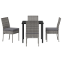Juego de Comedor de Jardín de 5 Piezas Gris Poliratán de , Sillas de jardín - Ref: Foro24-3379227, Precio: 404,21 €, Descuent...