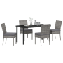 Set de Comedor de Jardín 5 Piezas Gris Poliratán de , Sillas de jardín - Ref: Foro24-3379228, Precio: 433,36 €, Descuento: %