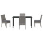 Set de Comedor de Jardín 5 Piezas Gris Poliratán de , Sillas de jardín - Ref: Foro24-3379228, Precio: 433,36 €, Descuento: %