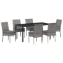 Conjunto de Comedor Jardín de 7 Piezas Gris Poliratán de , Sillas de jardín - Ref: Foro24-3379230, Precio: 571,02 €, Descuent...