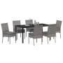 Conjunto de Comedor Jardín de 7 Piezas Gris Poliratán de , Sillas de jardín - Ref: Foro24-3379230, Precio: 571,02 €, Descuent...