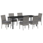 Set de Comedor de Jardín de 7 Piezas Gris Poliratán de , Sillas de jardín - Ref: Foro24-3379231, Precio: 644,00 €, Descuento: %