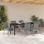 Set de Comedor de Jardín de 7 Piezas Gris Poliratán de , Sillas de jardín - Ref: Foro24-3379231, Precio: 644,00 €, Descuento: %