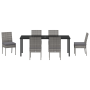 Set de Comedor de Jardín de 7 Piezas Gris Poliratán de , Sillas de jardín - Ref: Foro24-3379231, Precio: 644,00 €, Descuento: %