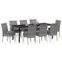 Conjunto de Comedor de Jardín 9 Piezas Gris Poliratán de , Sillas de jardín - Ref: Foro24-3379232, Precio: 845,33 €, Descuent...