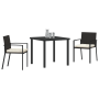 Juego de comedor de jardín de 3 piezas negro ratán sintético | Foro24.es | Tu tienda online para hogar, jardín y más Foro24.es