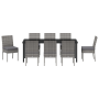 Conjunto de Comedor de Jardín 9 Piezas Gris Poliratán de , Sillas de jardín - Ref: Foro24-3379232, Precio: 845,33 €, Descuent...