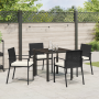 Conjunto de Comedor de Jardín 5 Piezas Ratán Poliéster Negro de , Sillas de jardín - Ref: Foro24-3379248, Precio: 267,76 €, D...