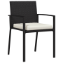 Conjunto de Comedor de Jardín 5 Piezas Ratán Poliéster Negro de , Sillas de jardín - Ref: Foro24-3379248, Precio: 267,76 €, D...