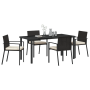 Juego de Comedor de Jardín 5 Piezas Negro Ratán Polivinílico de , Sillas de jardín - Ref: Foro24-3379250, Precio: 300,08 €, D...