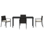 Juego de Comedor de Jardín 5 Piezas Negro Ratán Polivinílico de , Sillas de jardín - Ref: Foro24-3379250, Precio: 300,08 €, D...
