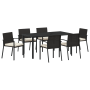 Set de Comedor de Jardín de 7 Piezas Negro Poliratán | Foro24.es | Tu tienda online para hogar, jardín y más Foro24.es