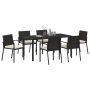 Set de Comedor de Jardín de 7 Piezas Negro Poliratán | Foro24.es | Tu tienda online para hogar, jardín y más Foro24.es