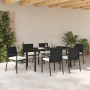 Set de Comedor de Jardín de 7 Piezas Negro Poliratán | Foro24.es | Tu tienda online para hogar, jardín y más Foro24.es