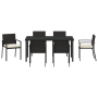Set de Comedor de Jardín de 7 Piezas Negro Poliratán | Foro24.es | Tu tienda online para hogar, jardín y más Foro24.es