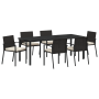 Juego de Comedor para Jardín de 7 Piezas Negro Poliratán | Foro24.es | Tu tienda online para hogar, jardín y más Foro24.es