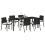 Juego de Comedor para Jardín de 7 Piezas Negro Poliratán | Foro24.es | Tu tienda online para hogar, jardín y más Foro24.es