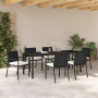 Juego de Comedor para Jardín de 7 Piezas Negro Poliratán | Foro24.es | Tu tienda online para hogar, jardín y más Foro24.es