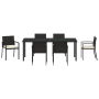 Juego de Comedor para Jardín de 7 Piezas Negro Poliratán | Foro24.es | Tu tienda online para hogar, jardín y más Foro24.es