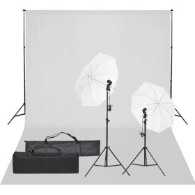 Kit de estudio fotográfico con set de luces y fondo