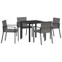 Juego de Comedor de Jardín de 5 Piezas Gris Poliratán de , Sillas de jardín - Ref: Foro24-3379255, Precio: 268,87 €, Descuent...