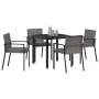 Juego de Comedor de Jardín de 5 Piezas Gris Poliratán de , Sillas de jardín - Ref: Foro24-3379255, Precio: 268,87 €, Descuent...