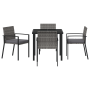 Juego de Comedor de Jardín de 5 Piezas Gris Poliratán de , Sillas de jardín - Ref: Foro24-3379255, Precio: 268,87 €, Descuent...