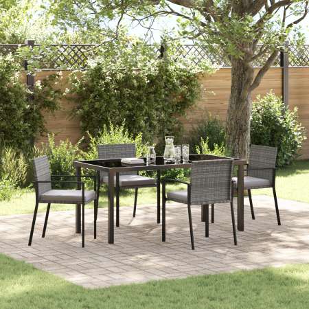 Conjunto de Jardín de 5 Piezas Gris Ratán Sintético de , Sillas de jardín - Ref: Foro24-3379257, Precio: 301,23 €, Descuento: %