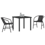 Juego de Comedor de Jardín de 3 Piezas Ratán de Plástico Negro de , Sillas de jardín - Ref: Foro24-3379380, Precio: 211,87 €,...