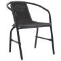 Juego de Comedor de Jardín de 3 Piezas Ratán de Plástico Negro de , Sillas de jardín - Ref: Foro24-3379380, Precio: 211,87 €,...