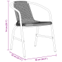 Juego de Comedor de Jardín de 3 Piezas Ratán de Plástico Negro de , Sillas de jardín - Ref: Foro24-3379380, Precio: 211,87 €,...