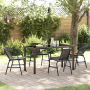 Set de Comedor de Jardín de 5 Piezas Negro Poliratán de , Sillas de jardín - Ref: Foro24-3379382, Precio: 421,00 €, Descuento: %