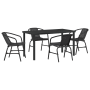 Set de Comedor de Jardín de 5 Piezas Negro Poliratán de , Sillas de jardín - Ref: Foro24-3379382, Precio: 421,00 €, Descuento: %