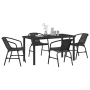 Set de Comedor de Jardín de 5 Piezas Negro Poliratán de , Sillas de jardín - Ref: Foro24-3379382, Precio: 421,00 €, Descuento: %