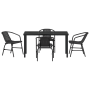 Set de Comedor de Jardín de 5 Piezas Negro Poliratán de , Sillas de jardín - Ref: Foro24-3379382, Precio: 421,00 €, Descuento: %