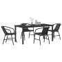 Set de Comedor de Jardín de 5 Piezas Negro de Poliratán