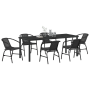 Set de Comedor de Jardín de 7 Piezas Negro Poliratán de , Sillas de jardín - Ref: Foro24-3379385, Precio: 534,37 €, Descuento: %