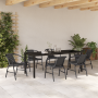 Set de Comedor de Jardín de 7 Piezas Negro Poliratán de , Sillas de jardín - Ref: Foro24-3379385, Precio: 534,37 €, Descuento: %