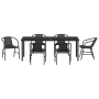 Set de Comedor de Jardín de 7 Piezas Negro Poliratán de , Sillas de jardín - Ref: Foro24-3379385, Precio: 534,37 €, Descuento: %