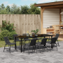 Set de Comedor Jardín 9 Piezas Rattan Negro