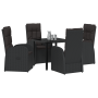 Juego de Comedor de Jardín de 5 Piezas con Cojines - Poliratán Negro de , Sillas de jardín - Ref: Foro24-3379507, Precio: 732...
