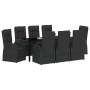 Juego de Comedor de Jardín de 9 Piezas con Cojines - Ratán PE Negro de , Sillas de jardín - Ref: Foro24-3379512, Precio: 1,00...