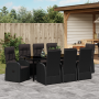 Juego de Comedor de Jardín de 9 Piezas con Cojines - Ratán PE Negro de , Sillas de jardín - Ref: Foro24-3379512, Precio: 1,00...