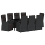 Juego de Comedor Jardín de 9 Piezas con Cojines - Ratán Poliéster Negro de , Sillas de jardín - Ref: Foro24-3379519, Precio: ...