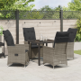 Conjunto de Comedor de Jardín de 5 Piezas con Cojines Gris
