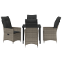 Conjunto de Comedor de Jardín de 5 Piezas con Cojines Gris